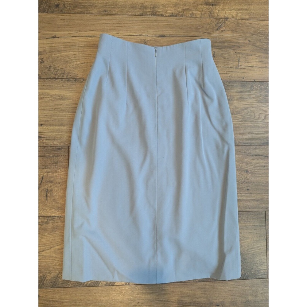 Celine Women's 100% Laine Wool Mid-length Blue Skirt Size Small (MINT) - Picture 6 of 9